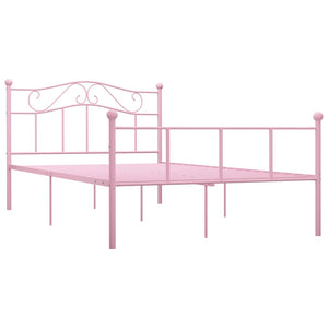 284539 vidaXL Bed Frame without Mattress Pink Metal 120x200 cm