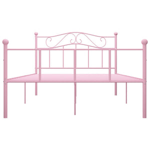 284539 vidaXL Bed Frame without Mattress Pink Metal 120x200 cm