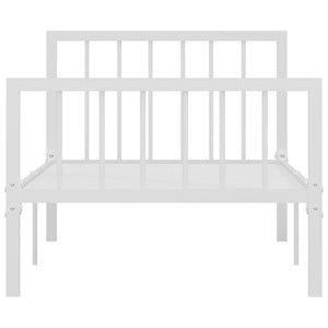 284563 vidaXL Bed Frame without Mattress White Metal 100x200 cm