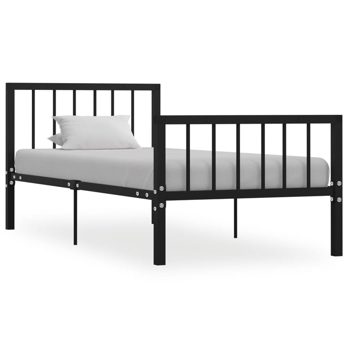 284568 vidaXL Bed Frame without Mattress Black Metal 90x200 cm