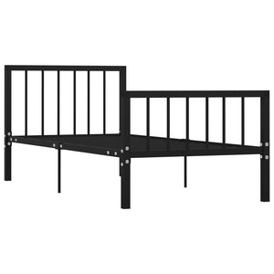 284568 vidaXL Bed Frame without Mattress Black Metal 90x200 cm