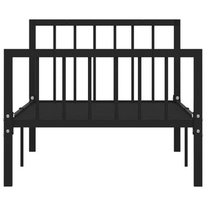 284568 vidaXL Bed Frame without Mattress Black Metal 90x200 cm