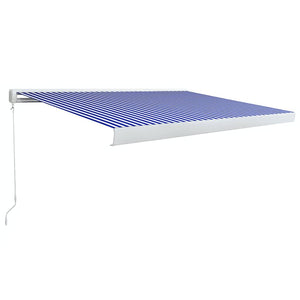 vidaXL Manual Cassette Awning 450x300 cm Blue and White