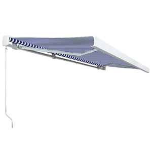 vidaXL Manual Cassette Awning 500x300 cm Blue and White