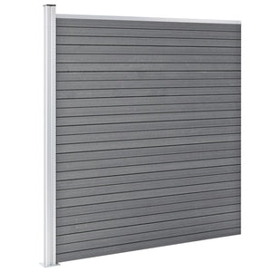 vidaXL WPC Fence Set 2 Square + 1 Slanted 446x186 cm Grey