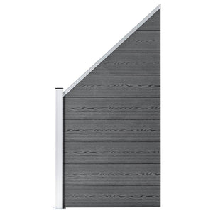 vidaXL WPC Fence Set 2 Square + 1 Slanted 446x186 cm Grey