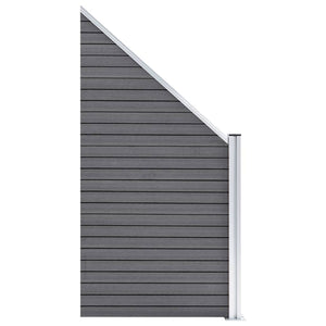 vidaXL WPC Fence Set 3 Square + 1 Slanted 619x186 cm Grey