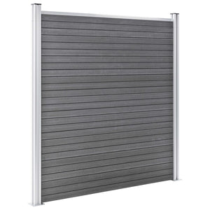 vidaXL WPC Fence Set 10 Square + 1 Slanted 1830x186 cm Grey