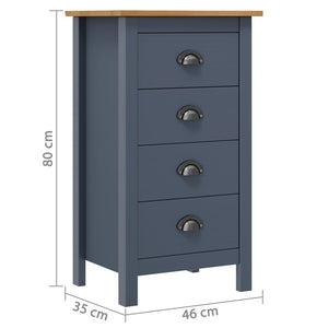 vidaXL Sideboard Hill Grey 46x35x80 cm Solid Pine Wood