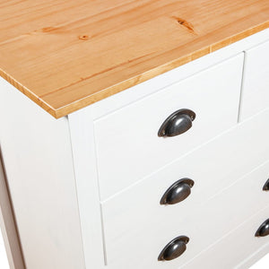 vidaXL Sideboard Hill White 79x40x80 cm Solid Pine Wood