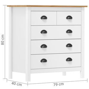 vidaXL Sideboard Hill White 79x40x80 cm Solid Pine Wood