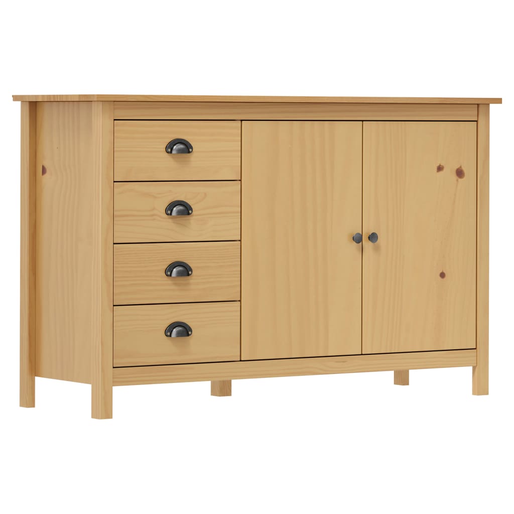 vidaXL Sideboard Hill Honey Brown 130x40x80 cm Solid Pine Wood