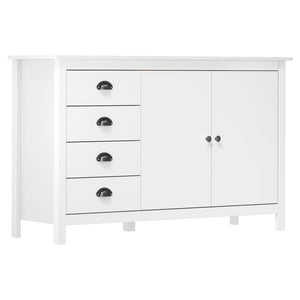 vidaXL Sideboard Hill White 130x40x80 cm Solid Pine Wood