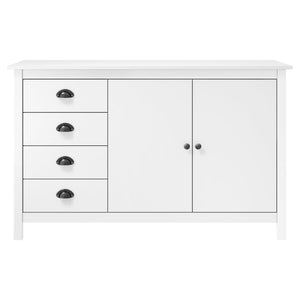 vidaXL Sideboard Hill White 130x40x80 cm Solid Pine Wood