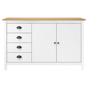 vidaXL Sideboard Hill White 130x40x80 cm Solid Pine Wood