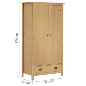 vidaXL 2-Door Wardrobe Hill 89x50x170 cm Solid Pine Wood