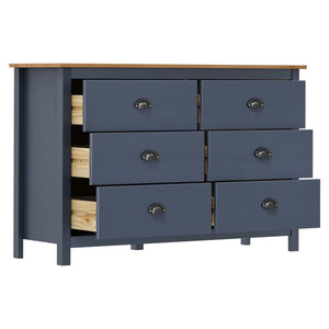 vidaXL Sideboard Hill Grey 125x40x80 cm Solid Pine Wood