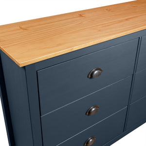 vidaXL Sideboard Hill Grey 125x40x80 cm Solid Pine Wood