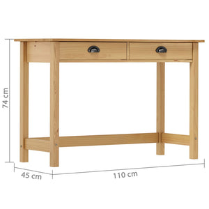 vidaXL Console Table Hill with 2 Drawers 110x45x74 cm Solid Pine Wood