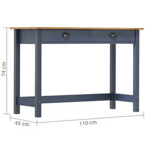 vidaXL Console Table Hill with 2 Drawers Grey 110x45x74 cm Solid Pine Wood