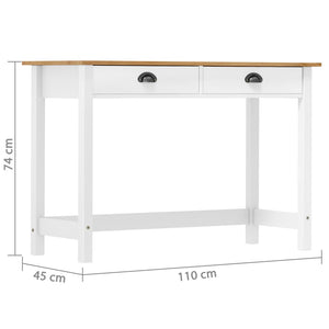 vidaXL Console Table Hill with 2 Drawers 110x45x74 cm Solid Pine Wood