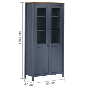 vidaXL Highboard Hill Grey 85x37x170.5 cm Solid Pine Wood