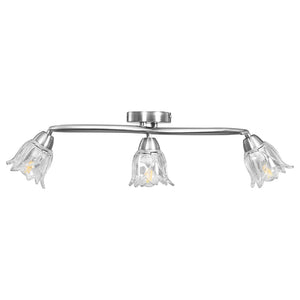 vidaXL Ceiling Lamp with Transparent Glass Shades for 3 E14 Bulbs Tulip