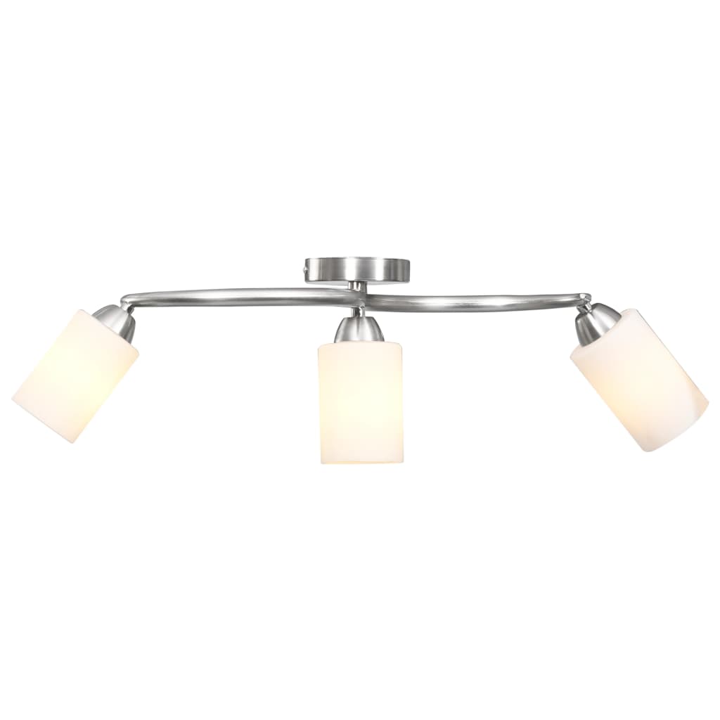 vidaXL Ceiling Lamp with Ceramic Shades for 3 E14 Bulbs White Cone