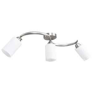 vidaXL Ceiling Lamp with Ceramic Shades for 3 E14 Bulbs White Cone