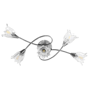 vidaXL Ceiling Lamp with Transparent Glass Shades for 5 E14 Bulbs Tulip