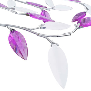 vidaXL Ceiling Lamp with Acrylic Crystal Leaf Arms for 5 E14 Bulbs Purple