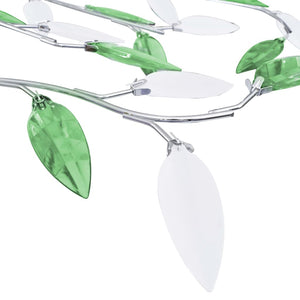 vidaXL Ceiling Lamp with Acrylic Crystal Leaf Arms for 5 E14 Bulbs Green