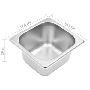 vidaXL Gastronorm Container Holder with 3 GN 1/6 Pan Stainless Steel