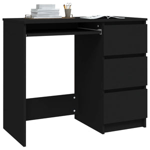 vidaXL Desk Black 90x45x76 cm Engineered Wood