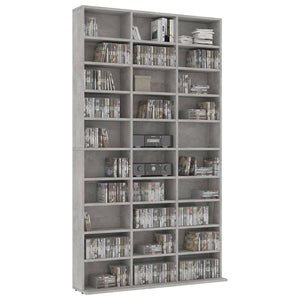 vidaXL CD Cabinet Concrete Grey 102x16x177.5 cm Engineered Wood