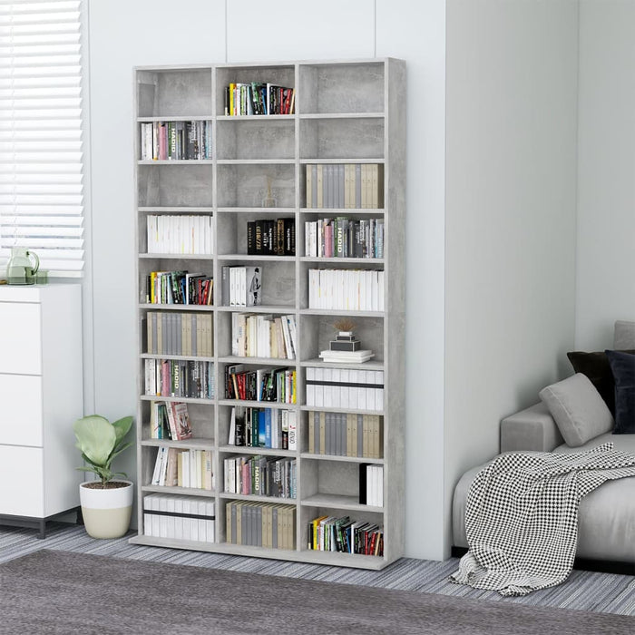 vidaXL CD Cabinet Concrete Grey 102x16x177.5 cm Engineered Wood