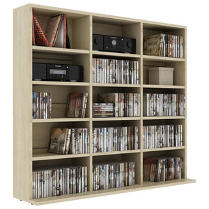 vidaXL CD Cabinet Sonoma Oak 102x23x89.5 cm Engineered Wood