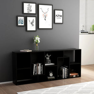 vidaXL Book Cabinet Black 67x24x161 cm Engineered Wood