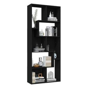 vidaXL Book Cabinet Black 67x24x161 cm Engineered Wood