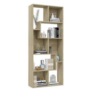 vidaXL Book Cabinet Sonoma Oak 67x24x161 cm Engineered Wood