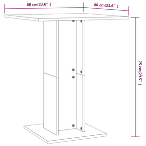 vidaXL Bistro Table Black 60x60x75 cm Engineered Wood