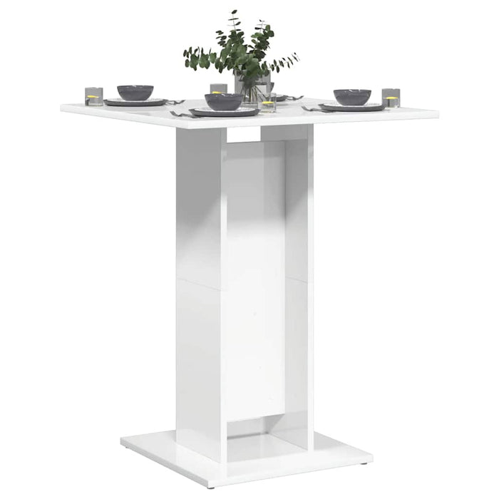 vidaXL Bistro Table High Gloss White 60x60x75 cm Engineered Wood