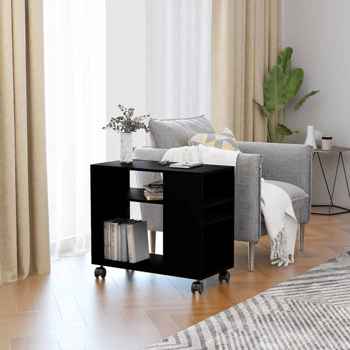 vidaXL Side Table Black 70x35x55 cm Engineered Wood