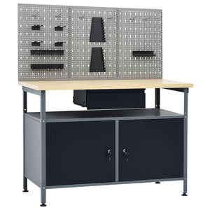 vidaXL Workbench with Three Wall Panels