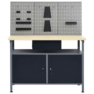 vidaXL Workbench with Three Wall Panels