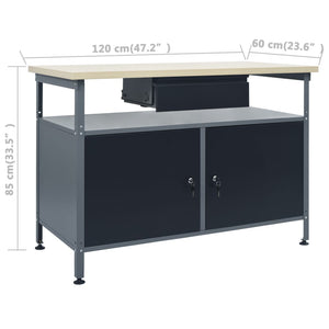 vidaXL Workbench with Three Wall Panels