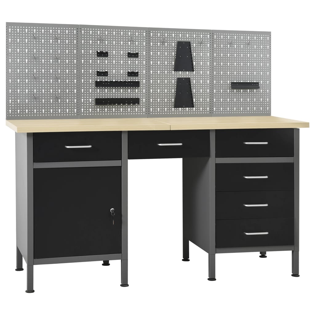 vidaXL Workbench with Four Wall Panels