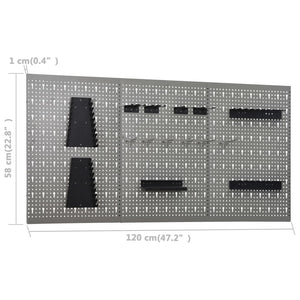 vidaXL Workbench with Three Wall Panels and One Cabinet