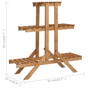 vidaXL Plant Stand 83x25x83 cm Firwood