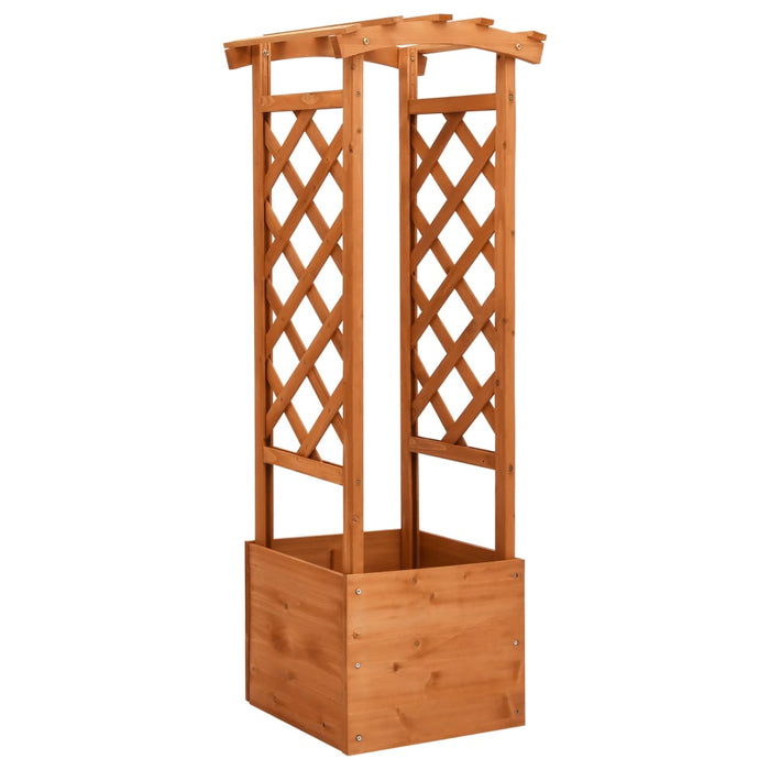 vidaXL Trellis Planter with Arch 49x39x130 cm Firwood